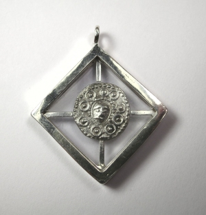 Saxon coin in silver mount